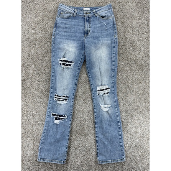 morrison Denim - Morrison Bootcut Jeans Womens 29 Blue Rock-Star Stargazer Distressed Light Wash‎